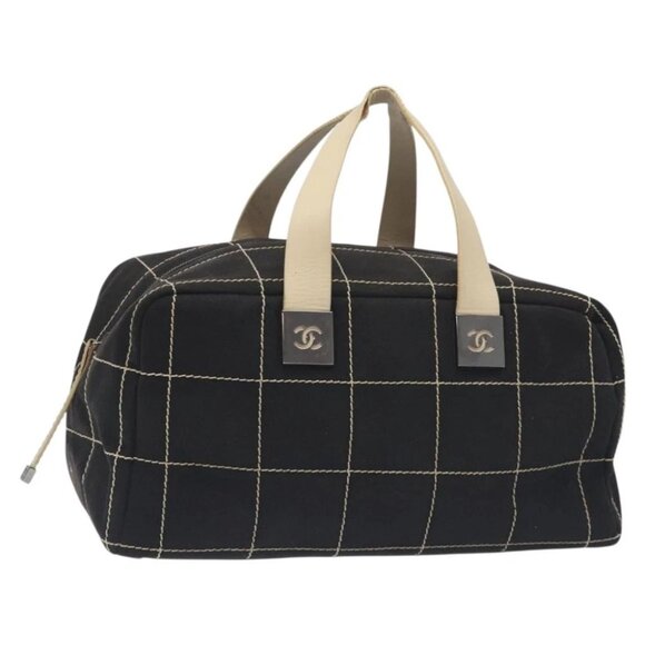 CHANEL Hand Bag Canvas Black CC - Picture 1 of 14